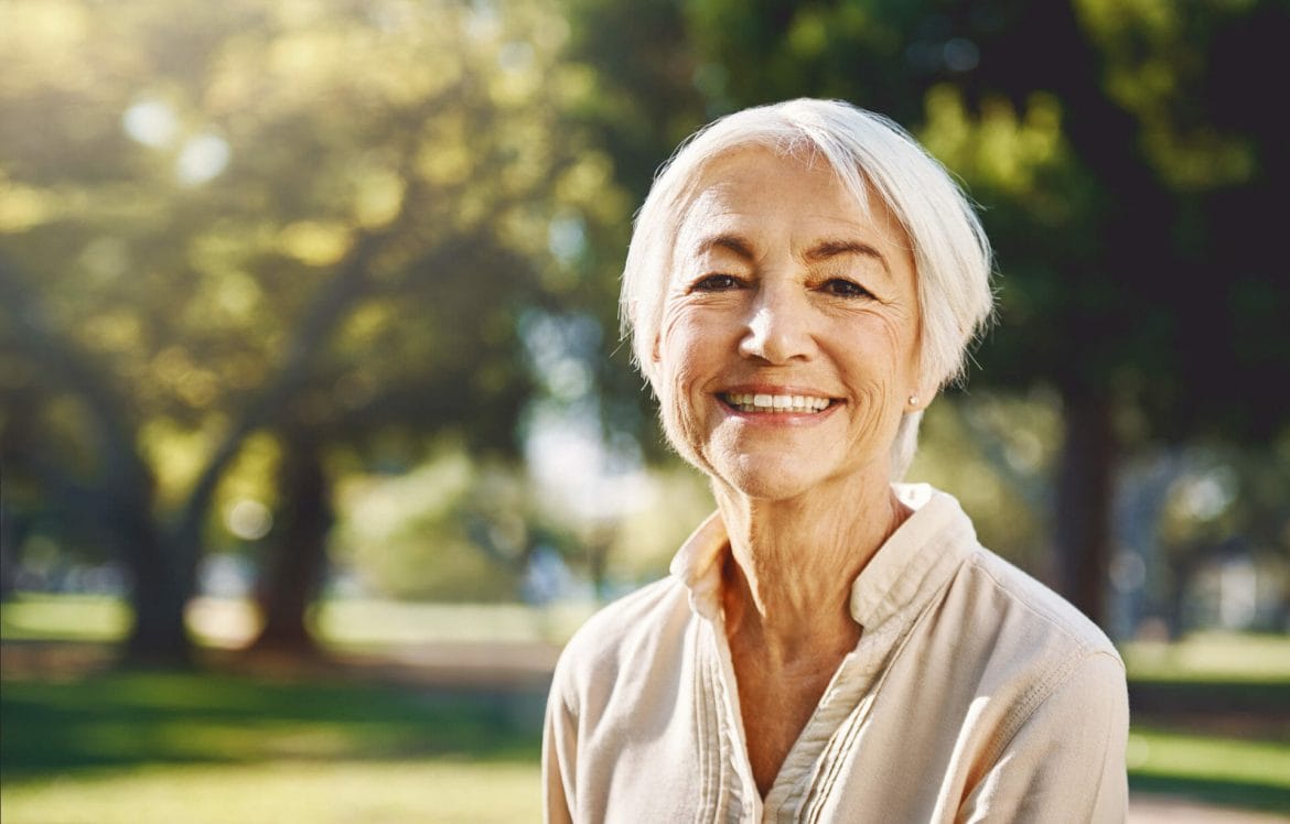 Portrait of a senior woman enjoying a day in the park