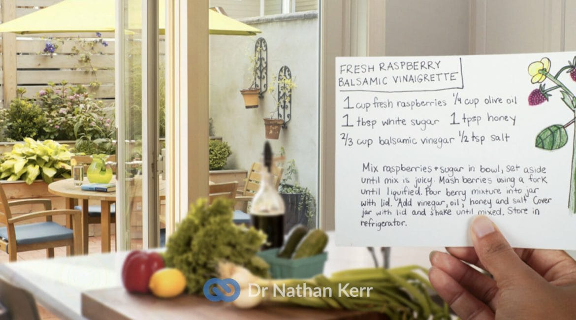 View of kitchen with multifocal lens after cataract surgery