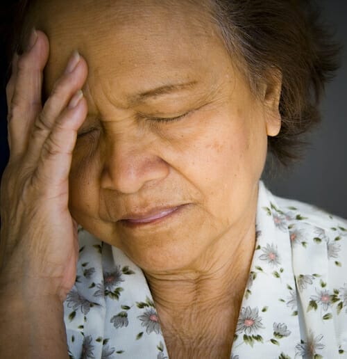 Elderly Asian woman, shallow depth of field. Image exclusive to iStockphoto.